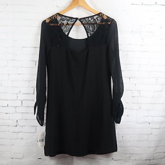 SPEECHLESS BLACK LONG SLEEVE ROUND NECK SHIFT DRESS SIZE SMALL NWT - Picture 12 of 12